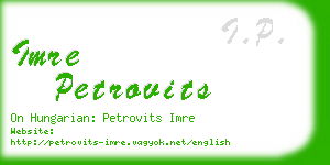 imre petrovits business card